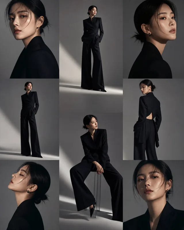 Black fashion editorial photo series example