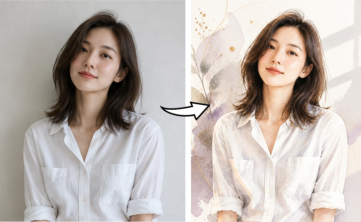 Image to Art AI: Portrait → Watercolor