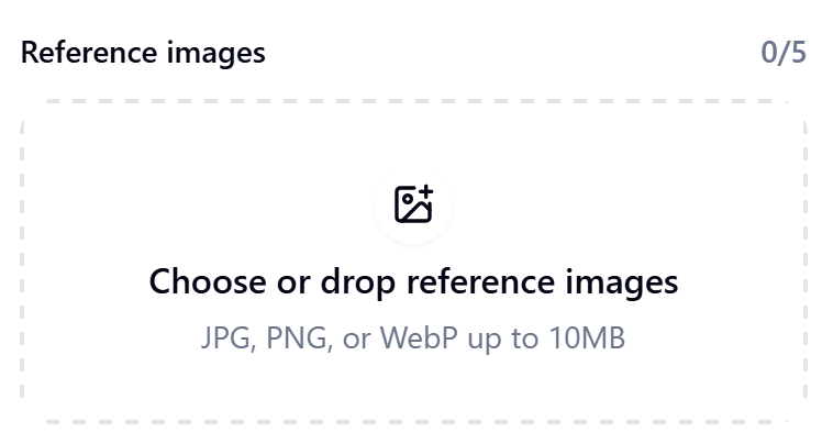 Upload an image interface screenshot