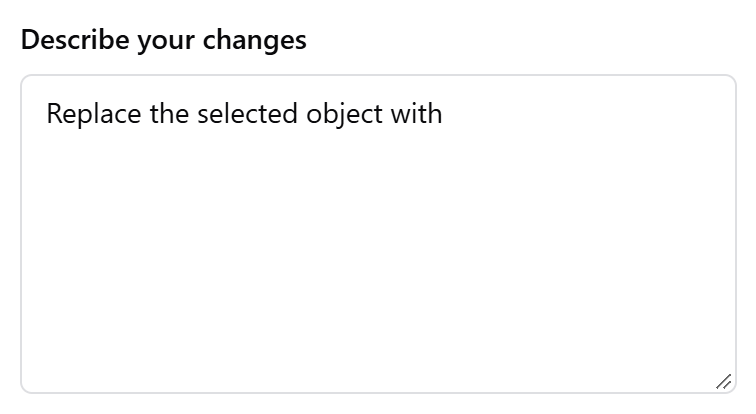 Describe the change interface screenshot