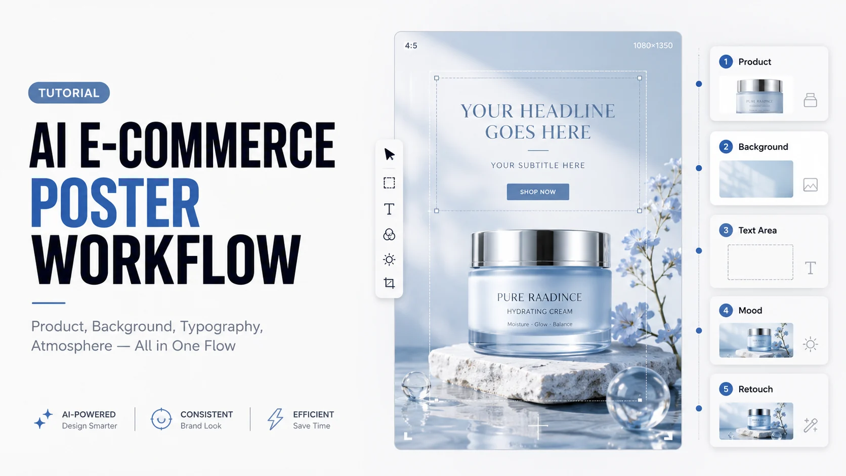 AI Ecommerce Poster Workflow: Product, Background, Typography and Mood AI art tutorial